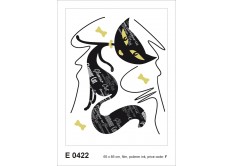E 0422 AG Design Samolepicí dekorace - samolepka na zeď - Glamour cat girl, velikost 65 cm x 85 cm