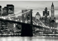 FTN S 2465 AG Design vliesová fototapeta 4-dílná Brooklyn bridge black and white, velikost 360 x 270 cm