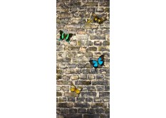FTN V 2905 Vliesová fototapeta dveřní Butterfly on the wall, velikost 90 x 202 cm