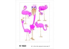 K 1023 AG Design Samolepicí dekorace - samolepka na zeď - Flamingo, velikost 65 cm x 85 cm
