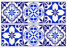 SM 3448 AG Design Samolepicí dekorace - samolepka na zeď - Blue tiles pattern, velikost 42,5 cm x 65 cm