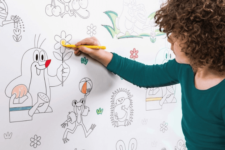 papírové tapety na zeď pro děti vykreslovací