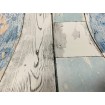 12-879 Samolepící tapeta folie Gekkofix Scrapwood - staré modro šedé desky, šíře 67,5 cm