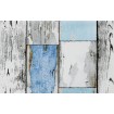 12-879 Samolepící tapeta folie Gekkofix Scrapwood - staré modro šedé desky, šíře 67,5 cm