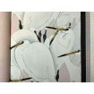 409536 Rasch orientální látková vliesová tapeta na zeď Kimono 2023 pelikáni, velikost 10,05 m x 53 cm