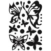 58509 3D Samolepicí pěnová dekorace na zeď Crearreda černí motýli, velikost 70 x 47 cm