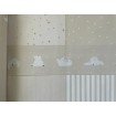 7503-2 ICH Wallcoverings dětská samolepící béžová bordura na zeď z kolekce Noa 2025 medvídci, hvězdičky, velikost 16 cm x 5 m