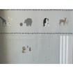 7504-2 ICH Wallcoverings dětská samolepící šedá bordura na zeď z kolekce Noa 2025 zvířátka, velikost 16 cm x 5 m