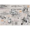 8-493 Obrazová fototapeta Komar Star Wars vesmírná loď Blueprints, velikost 368 x 254 cm