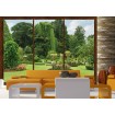 FTN S 2456 AG Design vliesová fototapeta 4-dílná Window in garden, velikost 360 x 270 cm