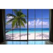 MS-5-0203 Vliesová obrazová fototapeta Beach Window View, velikost 375 x 250 cm