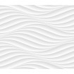WP-001-01 Dimex Line vliesová látková tapeta na zeď - Bílé vlnky s 3D efektem, velikost 10,05 m x 75 cm