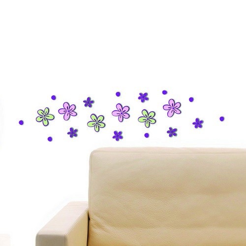 Levně Samolepicí 3D dekorace na zeď Crearreda, Little Flowers 59503, 14 x 28,5 cm