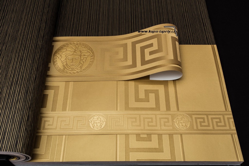 Levně KT2-22539 Luxusní omyvatelná vliesová bordura na zeď Versace 2021, velikost 13,5 cm x 5 m
