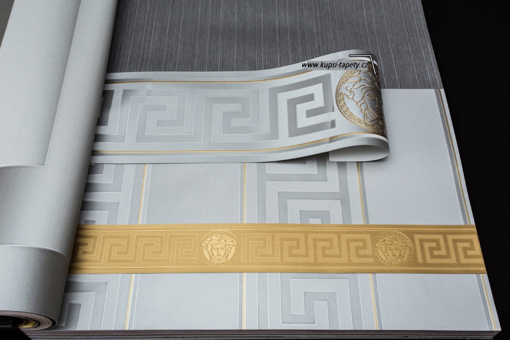 Levně KT5-22539 Luxusní omyvatelná vliesová bordura na zeď Versace, velikost 13,5 cm x 5 m