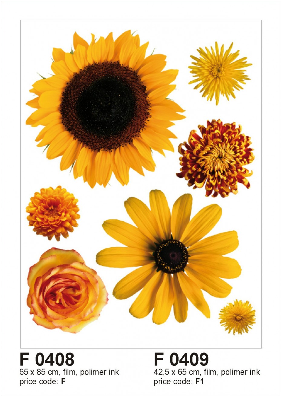Levně F 0408 AG Design Samolepicí dekorace - samolepka na zeď - Sunflower big, velikost 65 cm x 85 cm