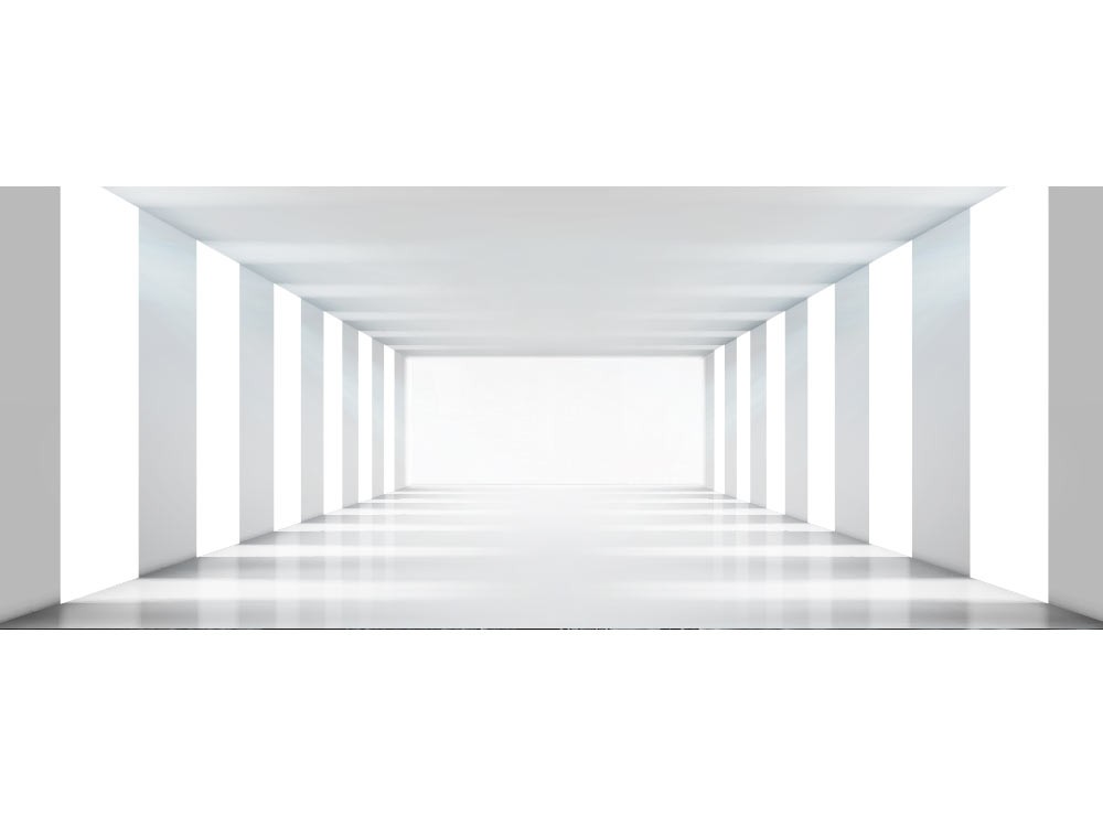 Levně MP-2-0036 Vliesová obrazová panoramatická fototapeta Bílý koridor + lepidlo Zdarma, velikost 375 x 150 cm