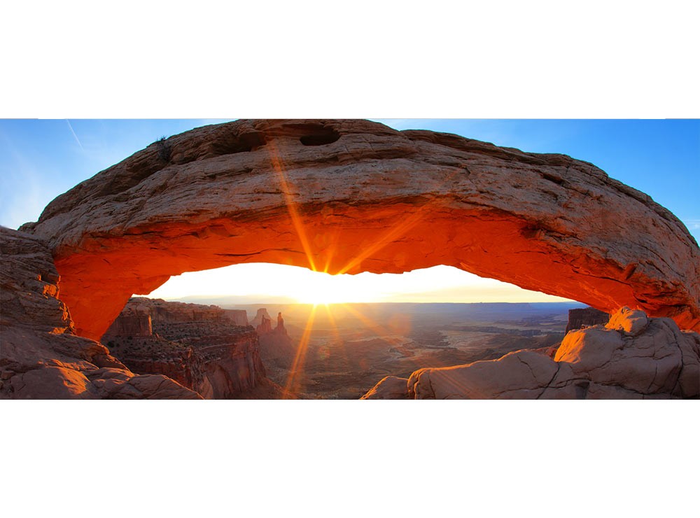 Levně MP-2-0053 Vliesová obrazová panoramatická fototapeta Mesa Arch + lepidlo Zdarma, velikost 375 x 150 cm