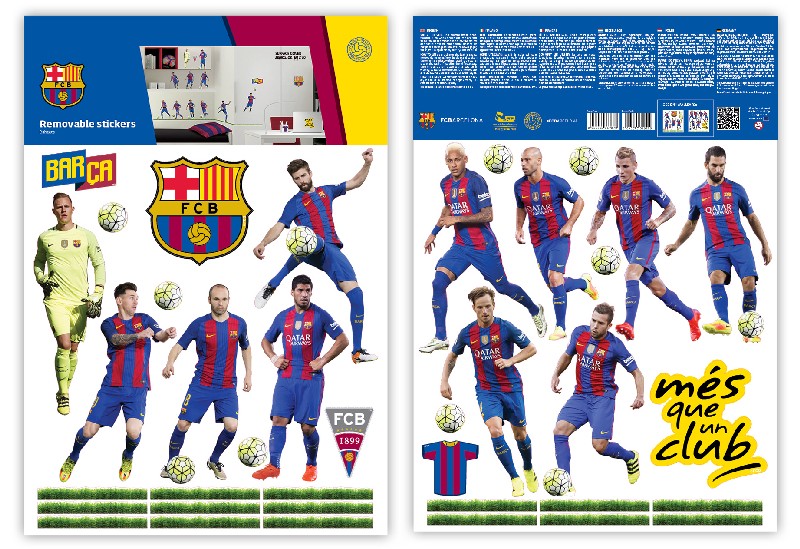 Levně BAR35 Samolepící dekorace FC Barcelona, velikost 2 archy každý 29,7 x 42 cm