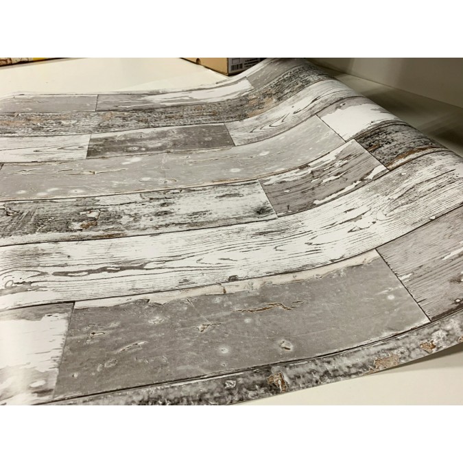 13401 Samolepící tapeta folie Gekkofix Scrapwood - staré šedé desky, šíře 67,5 cm