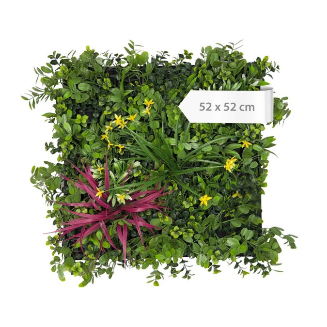136732 Stěnový květinový panel, 52x52x5 cm, design Flora