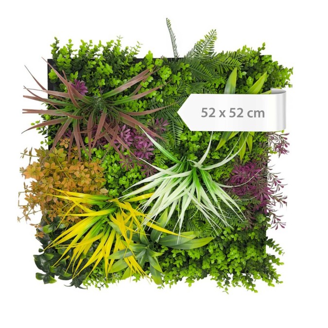 136733 Stěnový květinový panel, 52x52x5 cm, design Flora