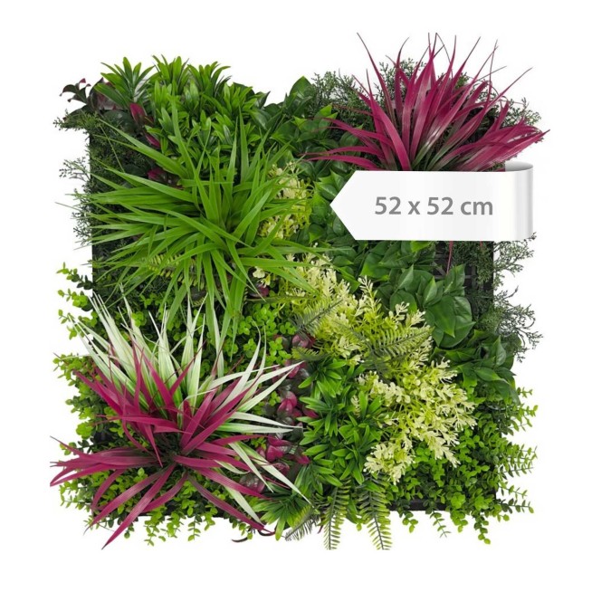 136734 Stěnový květinový panel, 52x52x5 cm, design Flora