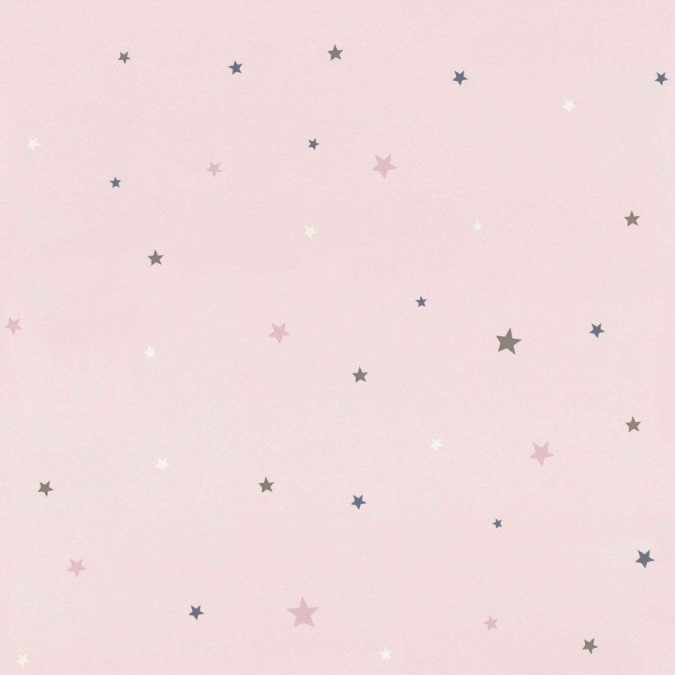 245233 Dětská papírová tapeta na zeď růžová s hvězdičkami, velikost 53 cm x 10,05 m