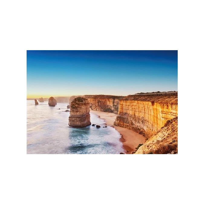 KT-W+G-069089 Papírová digitální obrazová fototapeta 3D západ slunce a útesy v Australii, velikost 368x254 cm