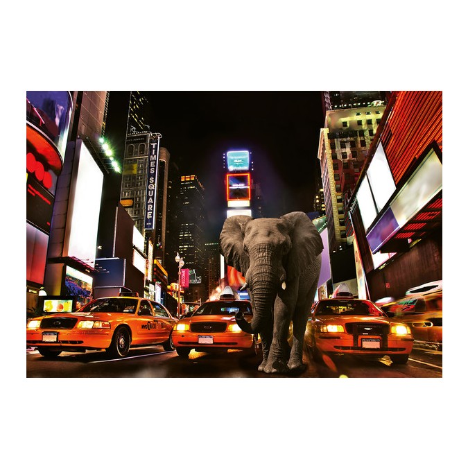KT-W+G-293032 Papírová digitální obrazová fototapeta Slon v New Yorku, velikost 368x254 cm