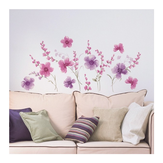 57717 Purple Flowers, samolepící dekorace Crearreda, velikost 70x100cm
