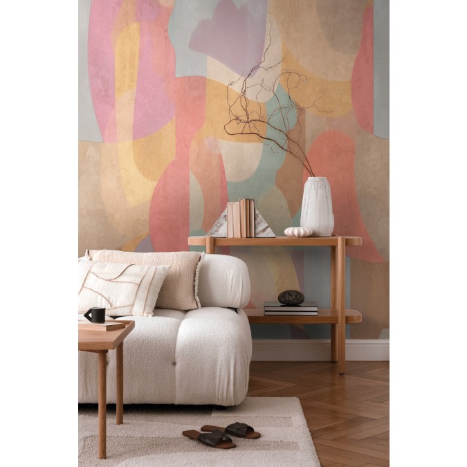 Tapetový stěnový panel / vliesová tapeta 79145-5, role 8,80x0,53 m, barva oranžová, hnědá, červená