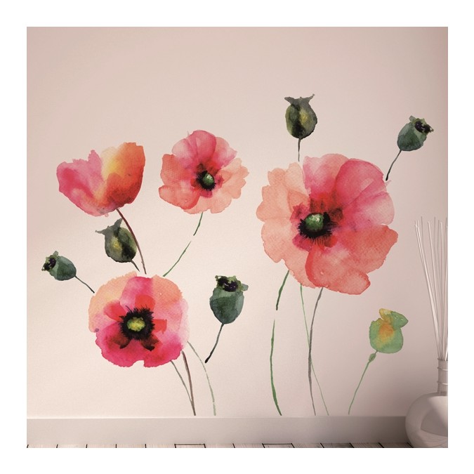 81003 Poppies, samolepící dekorace Crearreda vlčí mák, velikost 140x100cm