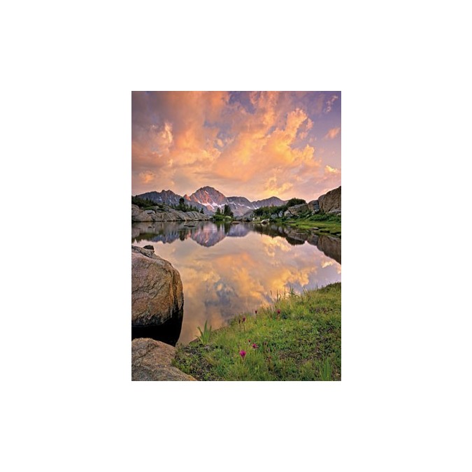 KOMR 437-4 Červánky - Alpské jezero - Fototapeta obrazová Komar, velikost 254 x 184 cm
