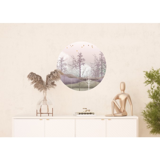 CR 3233 AG Design fototapeta ekologická vliesová samolepící 1-dílná kulatá Mystický les, velikost 70x70 cm