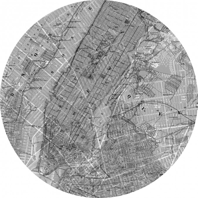 KT-D1056 Kulatá samolepocí obrazová fototapeta Komar Map, velikost průměr 128 cm