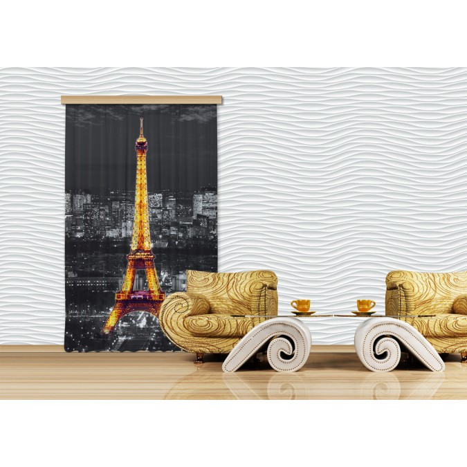 FCP L 6500 AG Design textilní foto závěs obrazový Paris in the Night - Paříž v noci FCPL 6500, velikost 140 x 245 cm