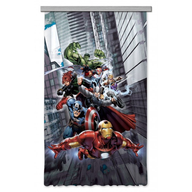 FCS L 7168 AG Design textilní foto závěs dětský obrazový Marvel - Avengers FCSL 7168, velikost 140 x 245 cm