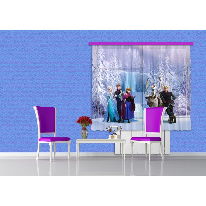 FCS XL 4303 AG Design textilní foto závěs dětský dělený obrazový Frozen All - Ledové Království FCSXL 4303, velikost 180 x 160 cm