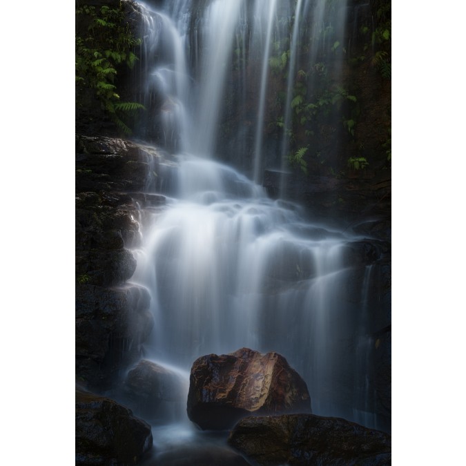 FTNXXL 3023 AG Design vliesová fototapeta 4-dílná Forest Waterfall - Lesní vodopád, velikost 360  x 270 cm