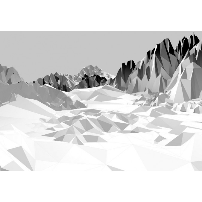 KOMR 802-8 Komar obrazová fototapeta 8-dílná Icefields - abstrakce šedý grafický motiv, velikost 368 x 254 cm