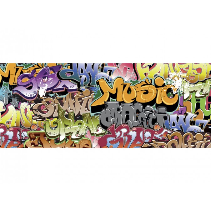 MP-2-0322 Vliesová obrazová panoramatická fototapeta Graffiti Art + lepidlo Zdarma, velikost 375 x 150 cm