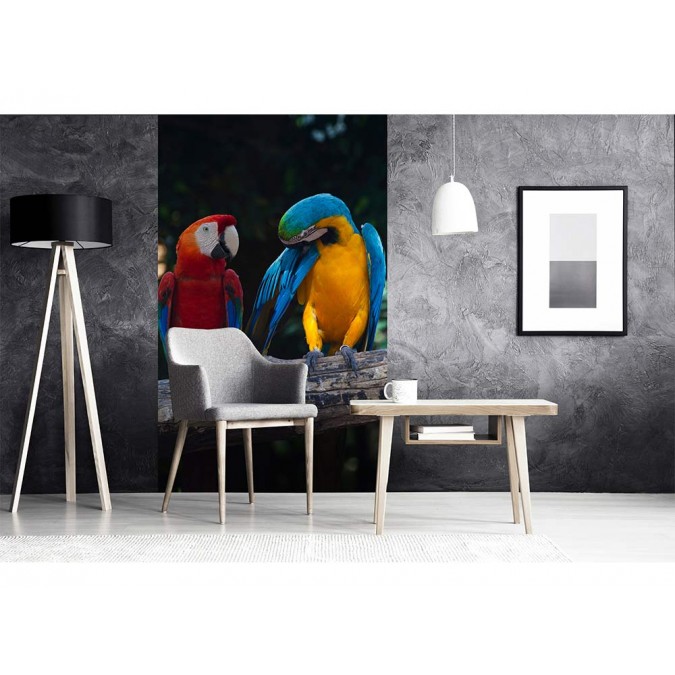 MS-2-0223 Vliesová obrazová fototapeta Coorful Macaw, velikost 150 x 250 cm