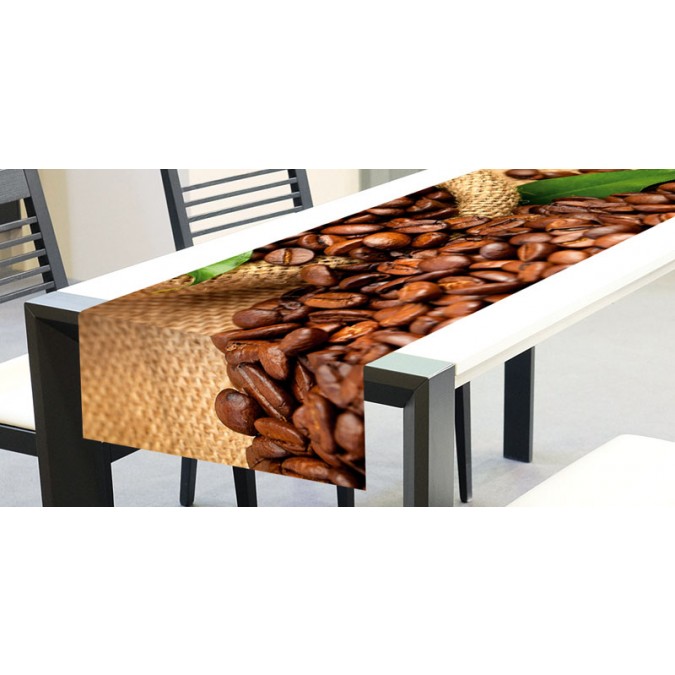 TS 007 Dimex Běhoun na stůl ubrus, Kávová zrna, velikost 40 x 140 cm