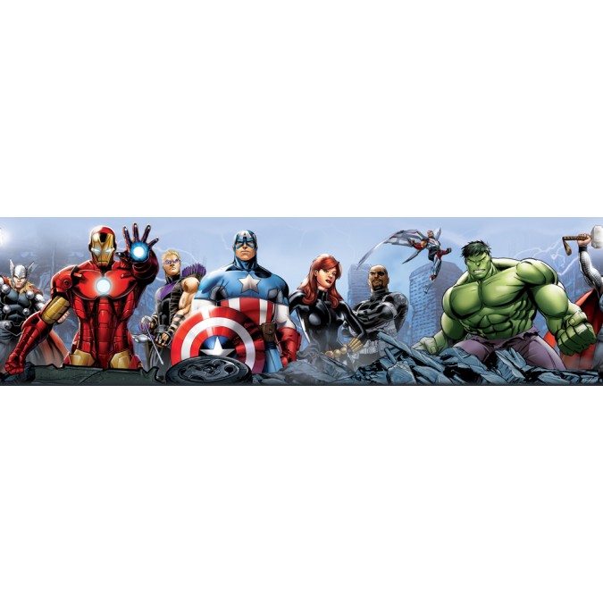WBD 8077 AG Design Samolepicí bordura Marvel - Avengers, velikost 14 cm x 5 m