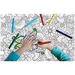 Samolepicí fólie GEKKOFIX 14155, tabulové omalovánky 67,5 cm x 1,5 m | Bílá s předtiskem květinových