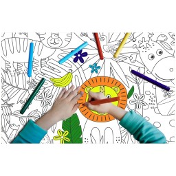 Samolepicí fólie GEKKOFIX 14156, tabulové omalovánky 67,5 cm x 1,5 m | Bílá s předtiskem džungle