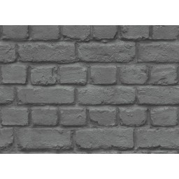 226744 Dětská papírová tapeta na zeď Kids´Club cihlová zeď tmavě šedá