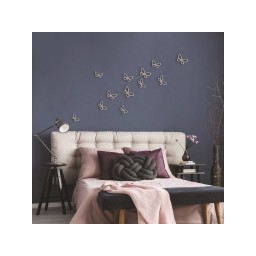 Nástěnná 3D dekorace Crearreda SD White Metal Butterflies 24006 Bílo-zlatí motýli