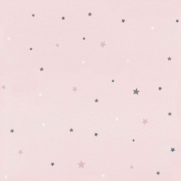245233 Dětská papírová tapeta na zeď růžová s hvězdičkami, velikost 53 cm x 10,05 m